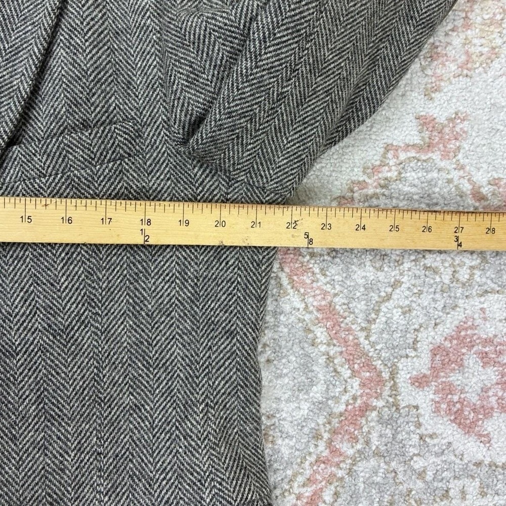 90's Stafford Grey Herringbone Tweed Blazer Dark Academia Goblincore 44R - Picture 4 of 10